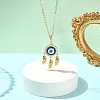 Brass Pave Clear Cubic Zirconia European Dangle Charms KK-CJC0018-08-6