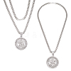 2Pcs Alloy Rotatable Dollar Sign Pendant Cuban Link Chain Necklaces NJEW-UN0001-77P-1