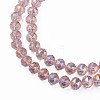 Electroplate Transparent Glass Beads Strands X-EGLA-N002-34B-C02-3