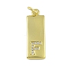 Brass Micro Pave Clear Cubic Zirconia Pendants KK-P266-06G-F-1