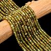 Faceted Rondelle Natural Green Garnet Beads Strands G-F289-40B-1