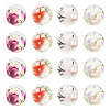 24Pcs 4 Colors Handmade Flower Printed Porcelain Ceramic Beads PORC-TADJ0001-07-2