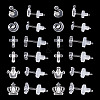 60 Sets 6 Style Crown & Cross & Swan & Vortex Transparent Resin Stud Earrings for Women EJEW-BG0001-02-2