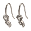 Rack Plating Brass Micro Pave Clear Cubic Zirconia Earring Hooks KK-A231-03P-1