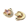 UV Plating Alloy Glass Pendants FIND-K032-25G-2