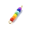 Chakra Glass Seed Beaded Connector Charms PALLOY-JF02530-02-3