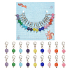 18Pcs 9 Colors Cat Eye Pendant Locking Stitch Markers HJEW-AB00637-1