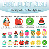 64Pcs 16 Styles Fruit & Vegetable Theme Handmade Polymer Clay Beads CLAY-TADJ0001-11-4