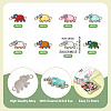 48Pcs 8 Colors Alloy Enamel Elephant Connector Charms ENAM-TA0001-80P-4