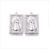 Brass Micro Pave Clear Cubic Zirconia Pendants KK-N232-173P-NF-1