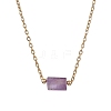 Natural Amethyst/Rose Quartz/Tiger Eye/Amazonite/Sodalite Faceted Column Pendant Necklaces NJEW-JN05133-02-4