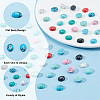   48pcs 8 colors Dyed Synthetic Turquoise Cabochons G-PH0036-03-4