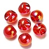 UV Plating Rainbow Iridescent Acrylic Beads OACR-G012-06D-1