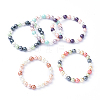 Shell Pearl Beads Stretch Bracelets BJEW-JB05144-M-1