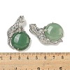 Natural Green Aventurine Half Round Pendants G-F766-06AS-10-3