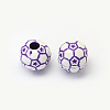 Football Craft Style Acrylic Beads X-SACR-R886-06-2