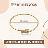 4Pcs 2 Colors Alloy Plain Bangles for Women BJEW-GO0001-04-2
