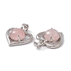 Natural Rose Quartz Pendants G-P484-04P-03-3