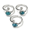 Natural Apatite Adjustable Rings RJEW-K269-08P-07-1