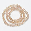 Electroplate Transparent Glass Beads Strands EGLA-A034-T6mm-H04-2