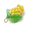 Glass Seed Beaded Grape Pendants PALLOY-MZ00467-03-4