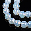 Electroplate Imitation Jade Glass Beads Strands GLAA-T032-J6mm-AB02-2