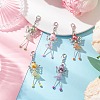 Trumpet Flower Angel Acrylic & Glass Pearl Pendant Decorations HJEW-JM03329-02-1