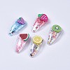 Plastic Snap Hair Clips with Paillette & Platinum Plated Iron Base PHAR-L005-K-1