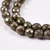 Natural Pyrite Round Beads Strands G-L031-6mm-02-2