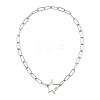 304 Stainless Steel Paperclip Chain Necklaces NJEW-JN06369-01-3