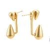 Rack Plating Brass Teardrop Front Back Stud Earrings for Women EJEW-G321-15MG-2