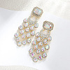 Teardrop with Rectangle Alloy Rhinestone Chandelier Earrings FS-WGBF96F-06-2