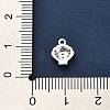 925 Sterling Silver Micro Pave Clear Cubic Zirconia Shell Shaped Charms STER-U009-09S-01-4