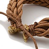 Adjustable PU Leather Cords Braided Double Layer Multi-strand Bracelets BJEW-F468-16-4