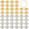 2 Colors Brass Flat Round Spacer Beads KK-BC0014-21B-1
