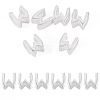 6Pcs 925 Sterling Silver Hollow Initial Beads STER-TA0001-53W-1