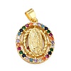 Brass Micro Pave Colorful Cubic Zirconia Pendants ZIRC-A021-43G-1