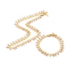Natural Faceted Agate Beaded Necklace & Bracelet Set X-SJEW-JS01208-1
