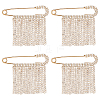 4Pcs Zinc Alloy & Crystal Rhinestone Tassel Brooch JEWB-PH0001-84G-1