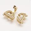 Brass Micro Pave Cubic Zirconia Fold Over Clasps ZIRC-F047-05G-2