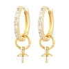 Brass Micro Pave Clear Cubic Zirconia Huggie Hoop Earring Findings KK-Z158-03G-1