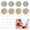 8Pcs 2 Colors Brass Rhinestone Cufflinks KK-ME0003-83-1