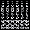 60Pcs 10 Styles Polyester Lace Butterfly Ornament Accessories FIND-FG0005-16-6