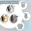 12Pcs 3 Colors Alloy Bag Tuck Lock Clasps FIND-CP0003-76-5