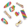 Rainbow Plastic Imitation Pearl Alligator Hair Clips PHAR-TA0001-04-3