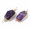 Natural Amethyst Links connectors X-G-T131-04C-2