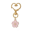 4Pcs Sakura Flower & Cat Alloy Enamel Keychains KEYC-JKC00456-2