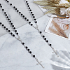 2Pcs Plastic Imitation Pearl Rosary Bead Necklaces for Easter NJEW-GO0001-09-4