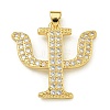 Rack Plating Brass Micro Pave Clear Cubic Zirconia Pendants KK-Z067-01G-02-1