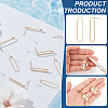 BENECREAT 10Pcs Hollow Oval Rack Plating Brass Stud Earring Findings KK-BC0013-46B-4